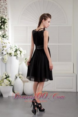 Nifty Scoop Bridesmaid Dress Knee-length Chiffon Beading