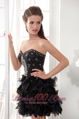 Hot Sweetheart Short Organza Ruffles Homecoming Dress