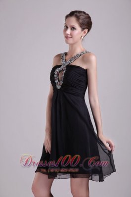 Straps Keyhole Opening Short Chiffon Beading Cocktail Dress