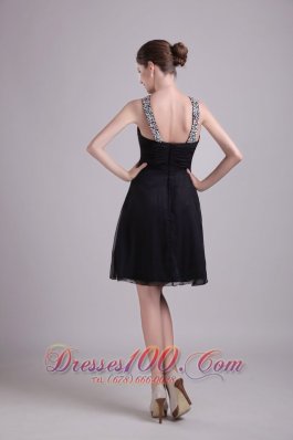 Straps Keyhole Opening Short Chiffon Beading Cocktail Dress