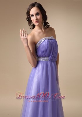 Lilac Strapless Taffeta and Tulle Prom Graduation Dress