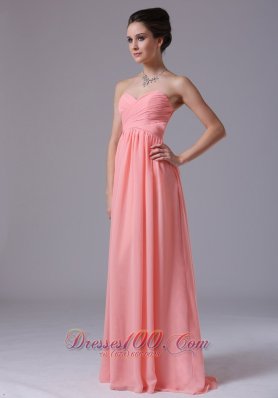 Watermelon Sweetheart Floor-length 2013 Prom Dress Ruched In Ann Arbor Michigan