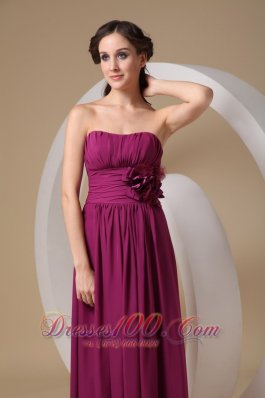 Violet Purple Prom Gown Sheath Strapless On Sale Chiffon