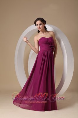 Violet Purple Prom Gown Sheath Strapless On Sale Chiffon