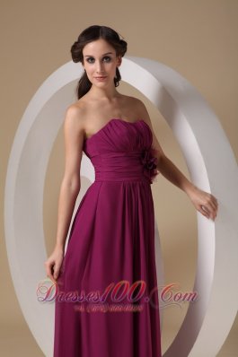 Violet Purple Prom Gown Sheath Strapless On Sale Chiffon