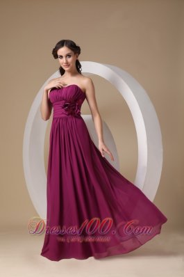 Violet Purple Prom Gown Sheath Strapless On Sale Chiffon