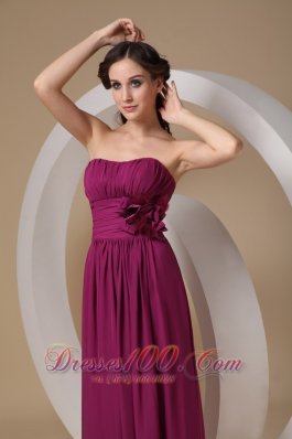 Violet Purple Prom Gown Sheath Strapless On Sale Chiffon