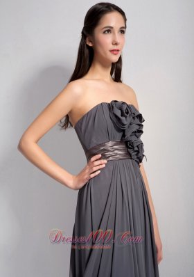 Dark Grey Homecoming Dress Strapless Chiffon On Sale