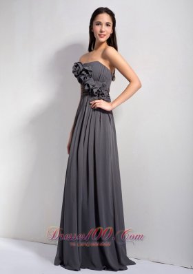 Dark Grey Homecoming Dress Strapless Chiffon On Sale