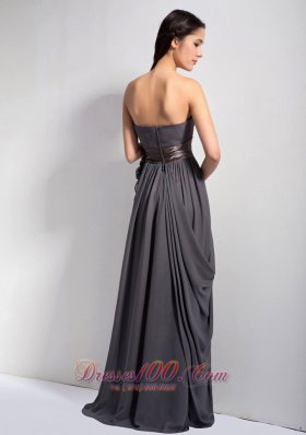 Dark Grey Homecoming Dress Strapless Chiffon On Sale