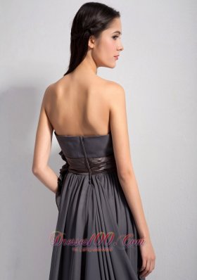 Dark Grey Homecoming Dress Strapless Chiffon On Sale