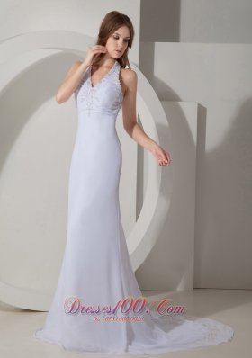 Wonderful Halter Wedding Dress Chiffon On Sale