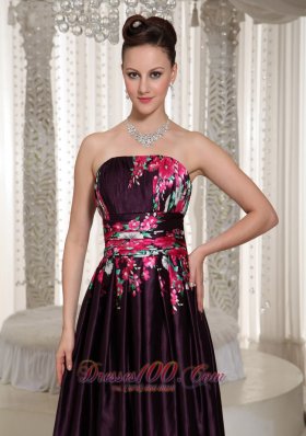 Printing Prom Celebrity Gown Strapless Neckline Ankle Length