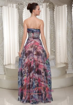 Prom Celebrity Dress Beaded Floor-length Printing On Sale