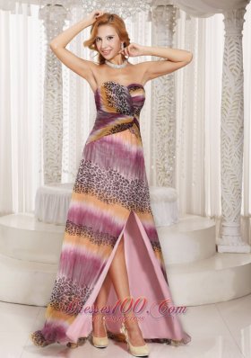 Multi-color High Slit Sweetheart Maxi Homecoming Dress