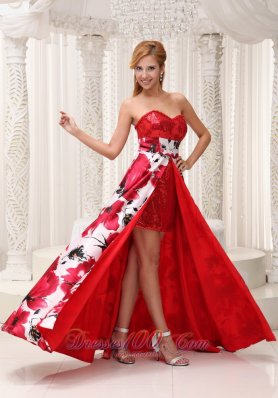Sequin and Printing Prom Gown Sweetheart Neckline