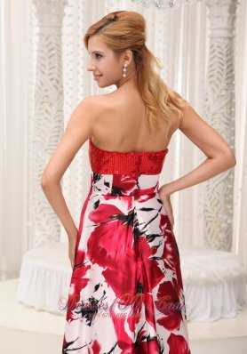 Sequin and Printing Prom Gown Sweetheart Neckline
