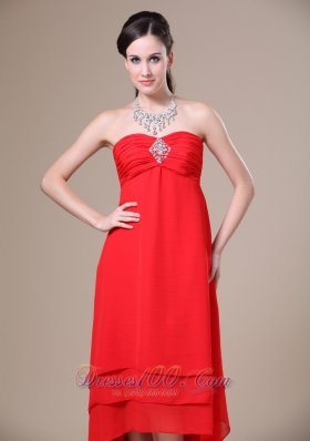 Red Prom Dress High-low Ruched Beaded