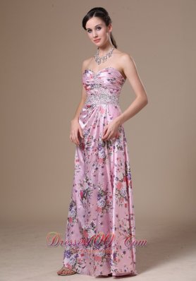 Print Beading Column Sweetheart 2013 Maxi Dress