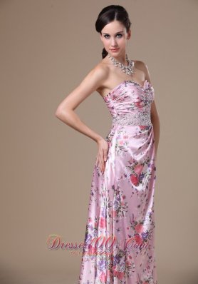 Print Beading Column Sweetheart 2013 Maxi Dress