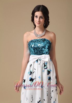 Prom Dress Multi-color Empire Strapless Pringting Sequin