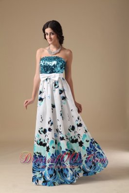 Prom Dress Multi-color Empire Strapless Pringting Sequin