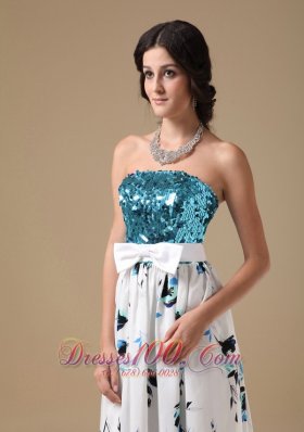 Prom Dress Multi-color Empire Strapless Pringting Sequin