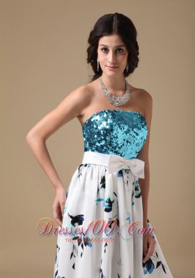 Prom Dress Multi-color Empire Strapless Pringting Sequin