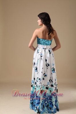 Prom Dress Multi-color Empire Strapless Pringting Sequin