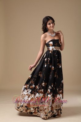 Multi-color Empire Prom Gown Floor-length Printing