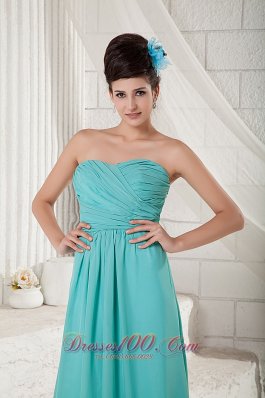 Turquoise Bridesmaid Dress Empire Sweetheart Chiffon Ruch