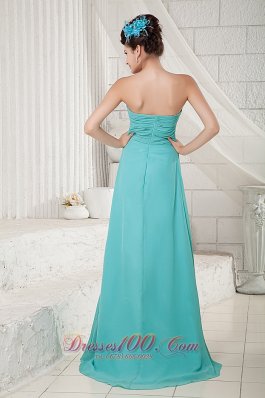 Turquoise Bridesmaid Dress Empire Sweetheart Chiffon Ruch
