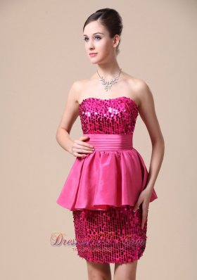 Stunning Beaded Paillette Over Skirt and Strapless Party Dress