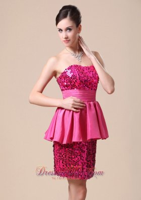 Stunning Beaded Paillette Over Skirt and Strapless Party Dress