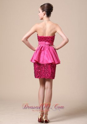 Stunning Beaded Paillette Over Skirt and Strapless Party Dress