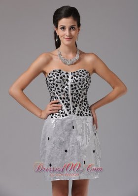 Silver Rhinestones Prom Cocktail Dress Mini-length