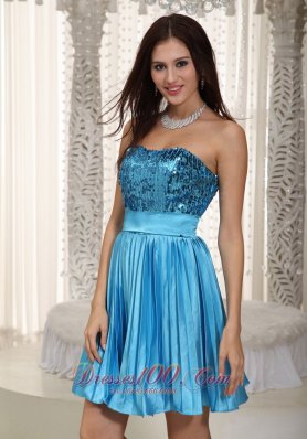 Popular Teal Prom Dress Strapless Mini-length Chiffon