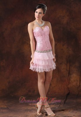 Homecoming Dress Sequin and Tulle Sweetheart Neckline Mini-length Beaded