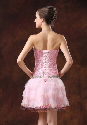 Homecoming Dress Sequin and Tulle Sweetheart Neckline Mini-length Beaded