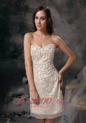 Champagne Homecoming Dress Taffeta Mini-length