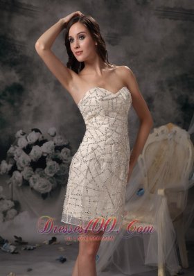 Champagne Homecoming Dress Taffeta Mini-length