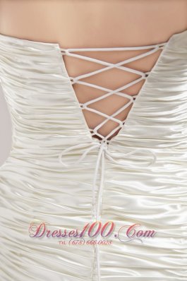 One Shoulder Elastic Woven Satin White Homecoming Dress Mini-length