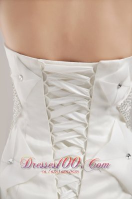 Prom Nightclub Dress White Column Asymmetrical Mini-length Satin Beading