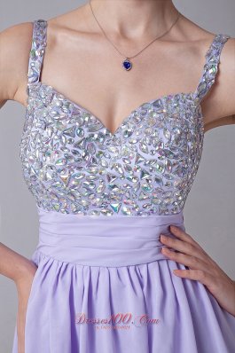 Lilac Empire Straps Mini-length Chiffon Homecoming Dress