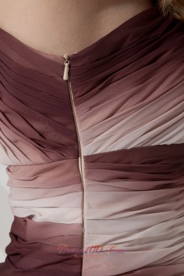 Ombre Color Prom Dress One Shoulder Mini-length Chiffon