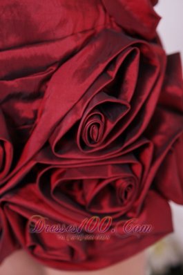 Wine Red Prom Gown Sweetheart Short Taffeta Beading