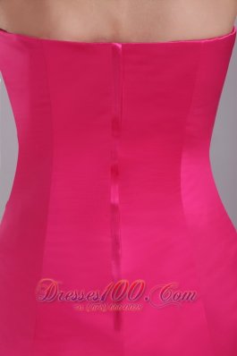 Hot Pink Prom Nightclub Gown Strapless Mini-length Chiffon