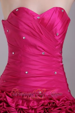 Hot Pink Homecoming Dress Princess Sweetheart Mini-length Beading