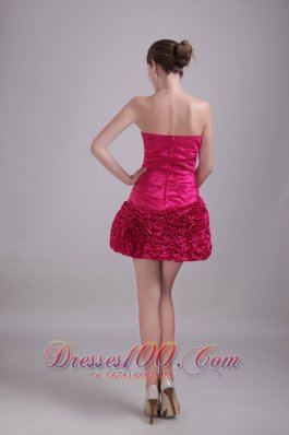 Hot Pink Homecoming Dress Princess Sweetheart Mini-length Beading