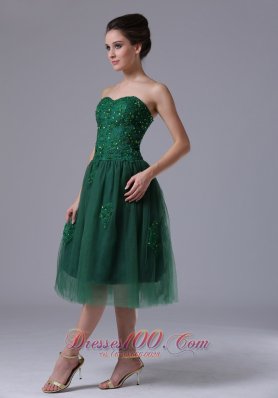 Dama Dresses Dark Green Sweetheart Tulle Short